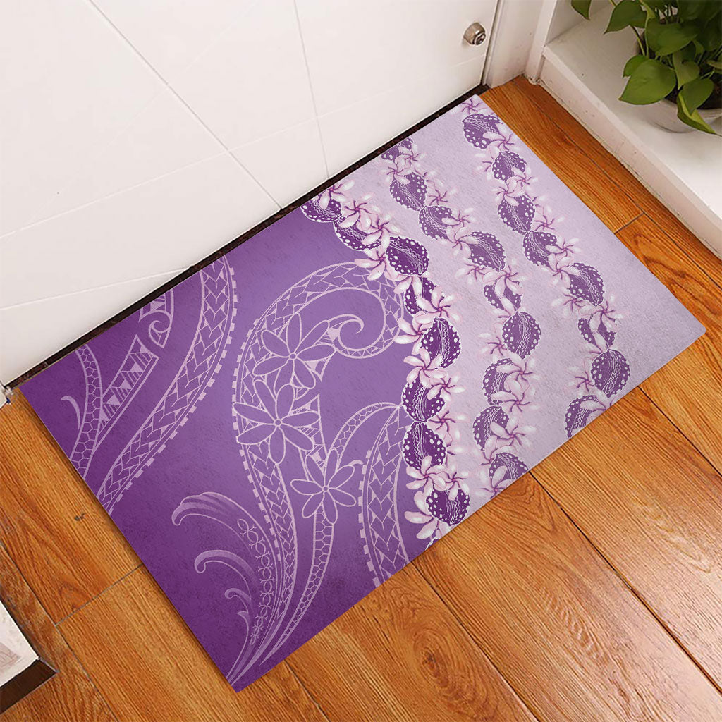 Heiva i Tahiti Rubber Doormat Tahitian Tiare Maori Cowrie Lei Purple LT14 - Polynesian Pride