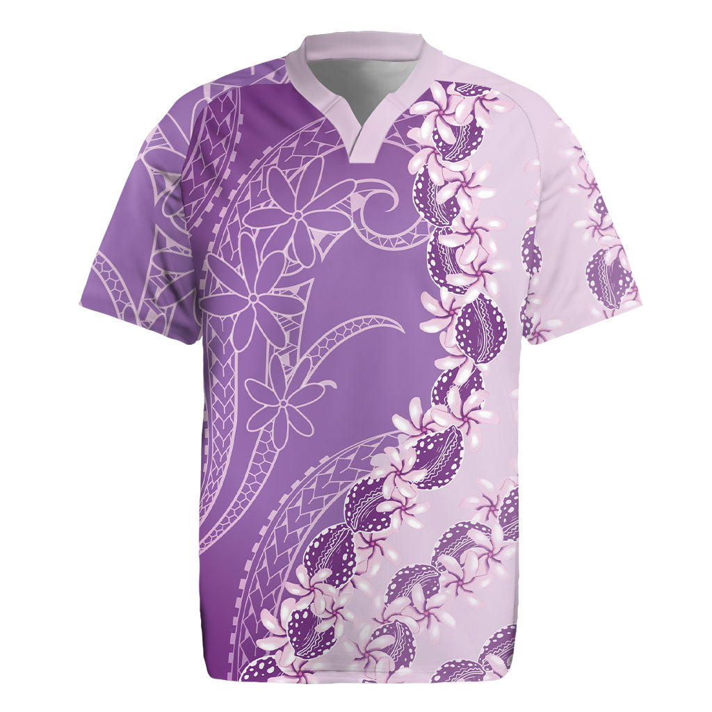 Heiva i Tahiti Rugby Jersey Tahitian Tiare Maori Cowrie Lei Purple