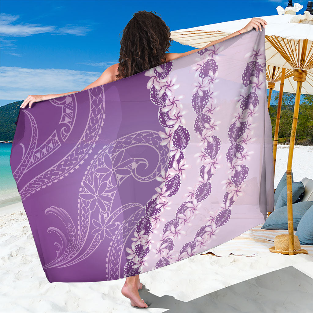 Heiva i Tahiti Sarong Tahitian Tiare Maori Cowrie Lei Purple