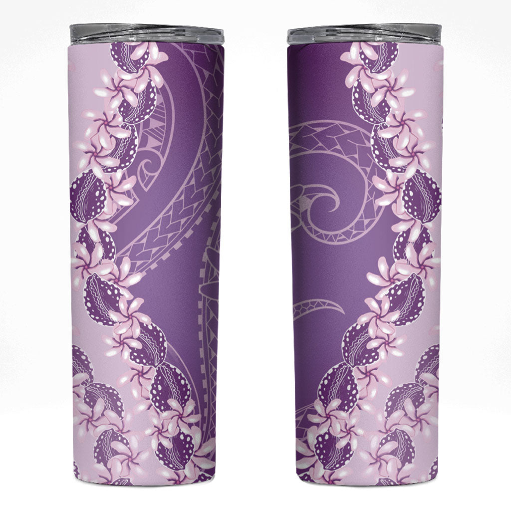Heiva i Tahiti Skinny Tumbler Tahitian Tiare Maori Cowrie Lei Purple