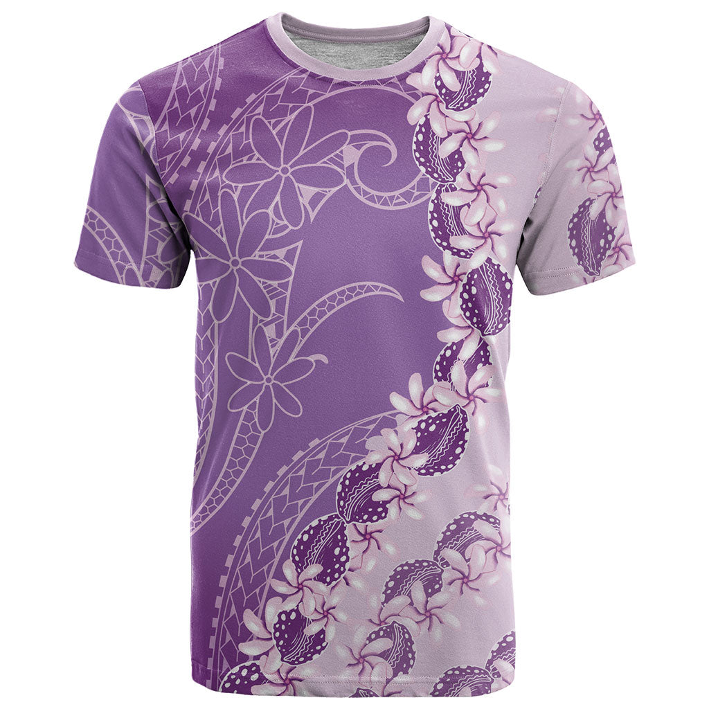 Heiva i Tahiti T Shirt Tahitian Tiare Maori Cowrie Lei Purple LT14 Purple - Polynesian Pride