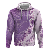 Heiva i Tahiti Zip Hoodie Tahitian Tiare Maori Cowrie Lei Purple LT14 Pullover Hoodie Purple - Polynesian Pride