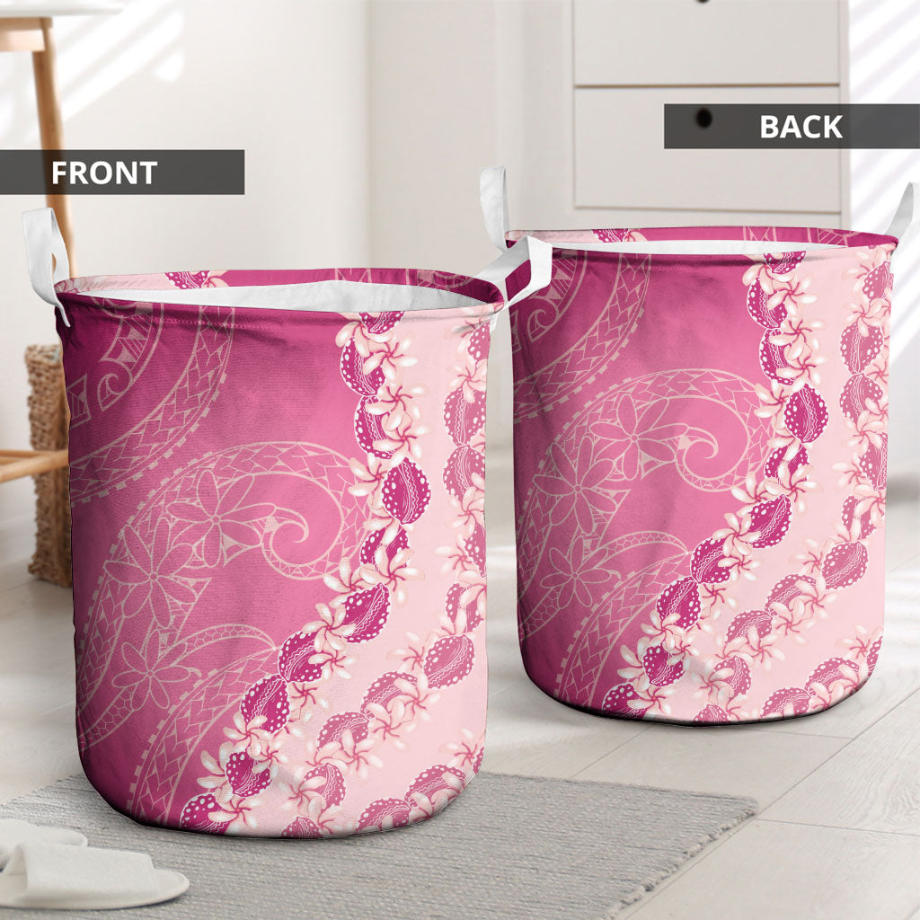 Heiva i Tahiti Laundry Basket Tahitian Tiare Maori Cowrie Lei Pink LT14 - Polynesian Pride