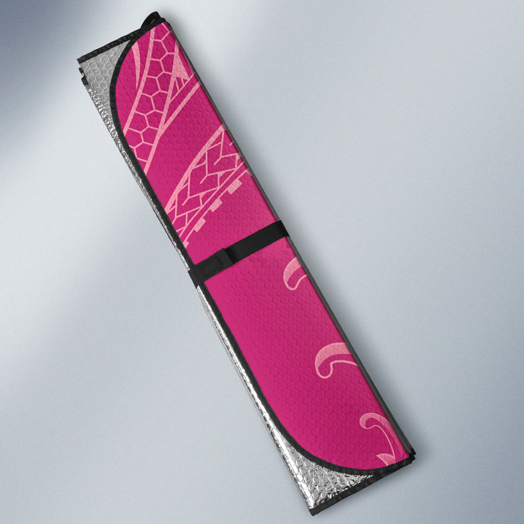 Heiva i Tahiti Auto Sun Shade Tahitian Tiare Maori Cowrie Lei Pink LT14 - Polynesian Pride