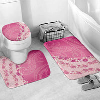 Heiva i Tahiti Bathroom Set Tahitian Tiare Maori Cowrie Lei Pink LT14 Mat Set Only (3 pcs) One Size Pink - Polynesian Pride
