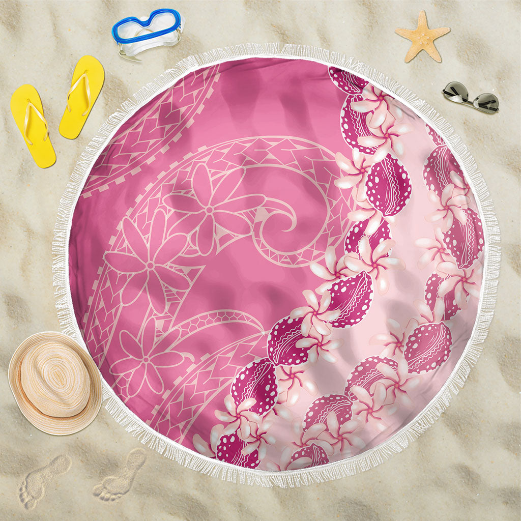 Heiva i Tahiti Beach Blanket Tahitian Tiare Maori Cowrie Lei Pink LT14 One Size 150cm Pink - Polynesian Pride