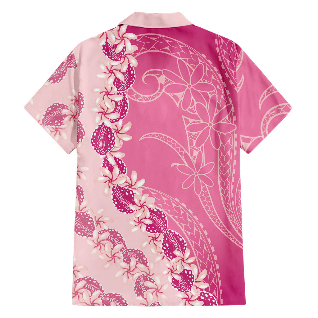 Heiva i Tahiti Family Matching Puletasi and Hawaiian Shirt Tahitian Tiare Maori Cowrie Lei Pink LT14 - Polynesian Pride
