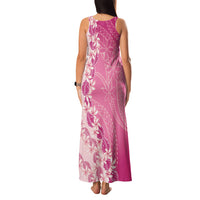 Heiva i Tahiti Family Matching Tank Maxi Dress and Hawaiian Shirt Tahitian Tiare Maori Cowrie Lei Pink LT14 - Polynesian Pride