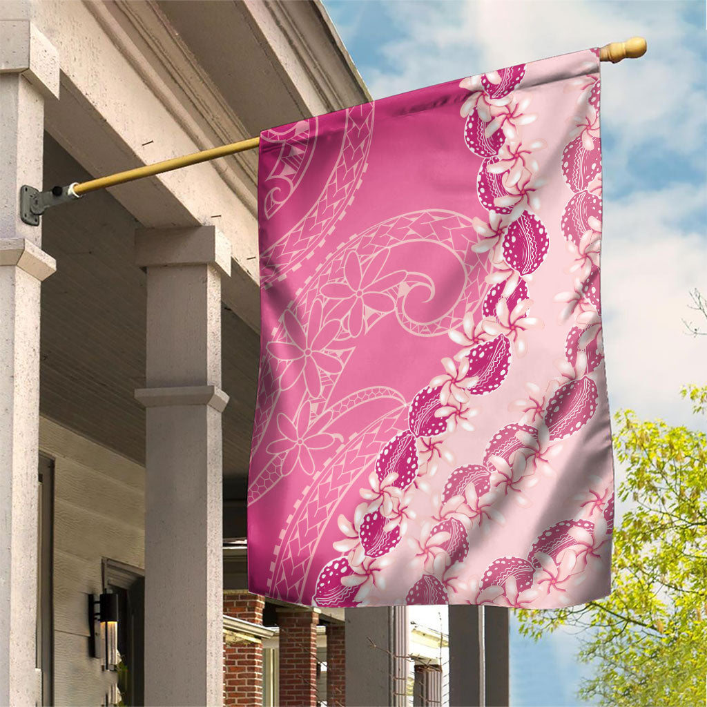 Heiva i Tahiti Garden Flag Tahitian Tiare Maori Cowrie Lei Pink LT14 House Flag Pink - Polynesian Pride