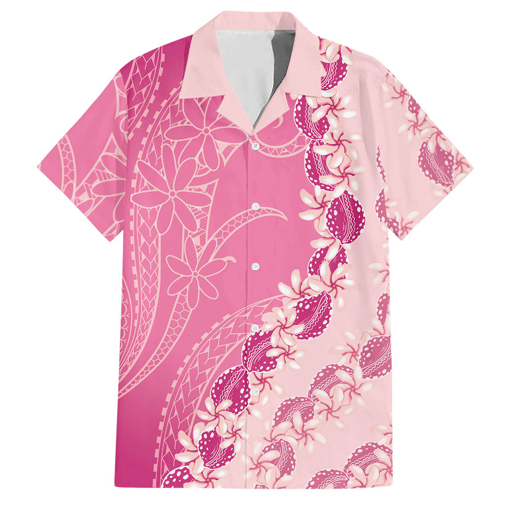 Heiva i Tahiti Hawaiian Shirt Tahitian Tiare Maori Cowrie Lei Pink