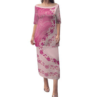 Heiva i Tahiti Puletasi Tahitian Tiare Maori Cowrie Lei Pink LT14 Long Dress Pink - Polynesian Pride