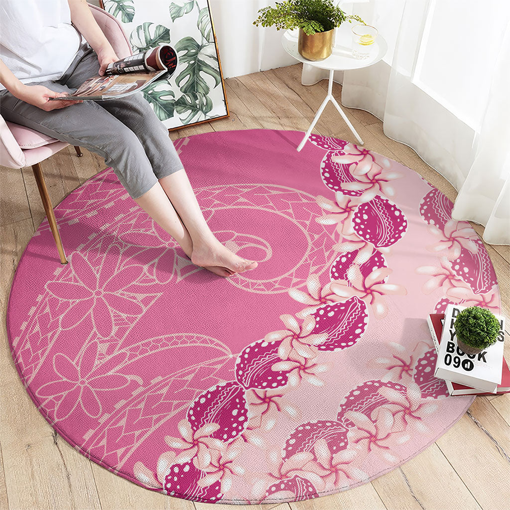 Heiva i Tahiti Round Carpet Tahitian Tiare Maori Cowrie Lei Pink LT14 - Polynesian Pride