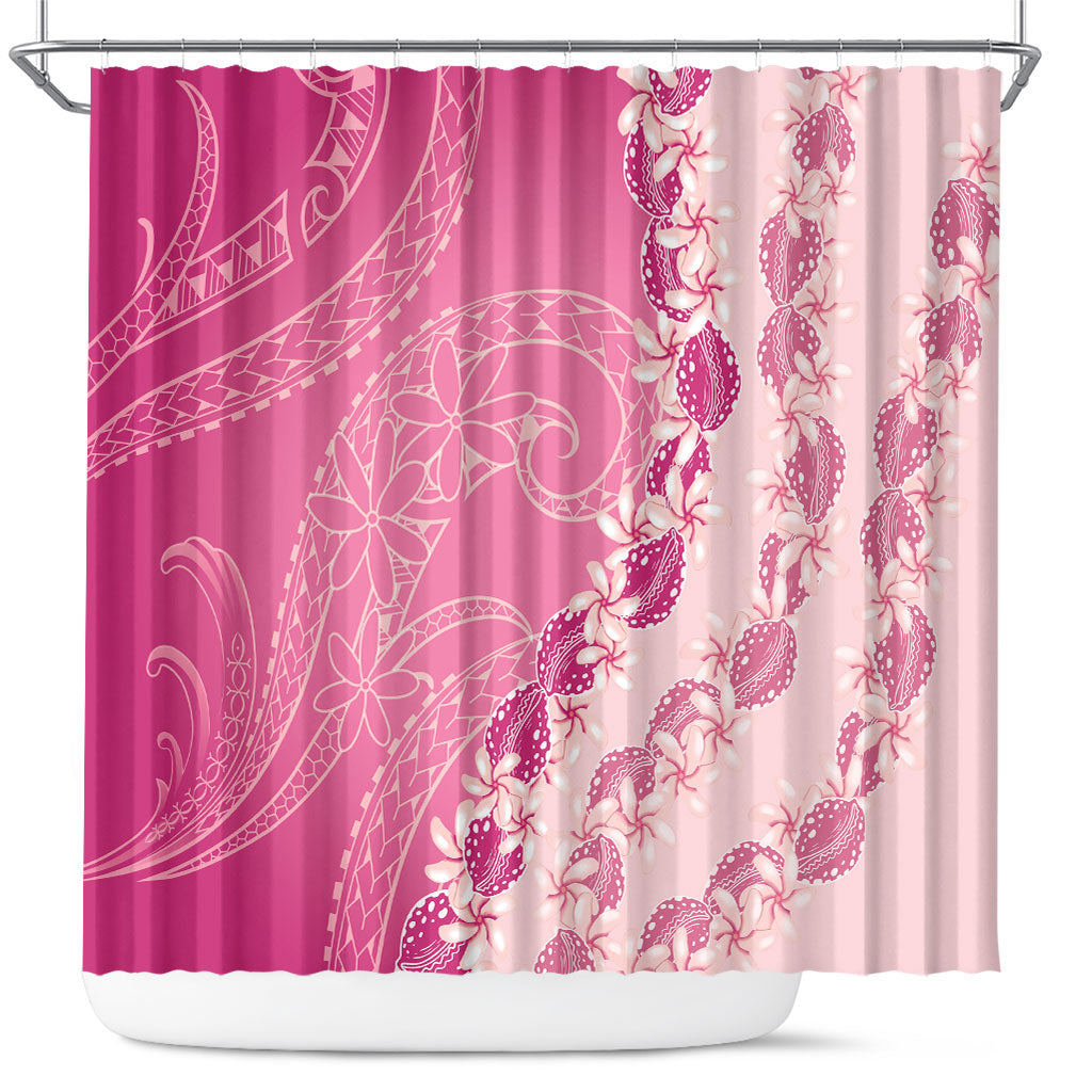 Heiva i Tahiti Shower Curtain Tahitian Tiare Maori Cowrie Lei Pink LT14 Pink - Polynesian Pride