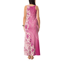 Heiva i Tahiti Tank Maxi Dress Tahitian Tiare Maori Cowrie Lei Pink LT14 - Polynesian Pride