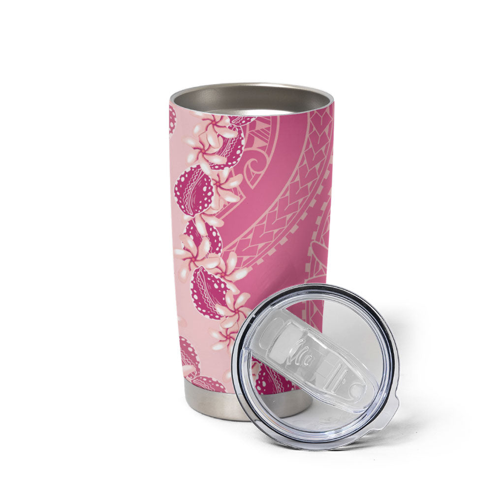 Heiva i Tahiti Tumbler Cup Tahitian Tiare Maori Cowrie Lei Pink LT14 - Polynesian Pride