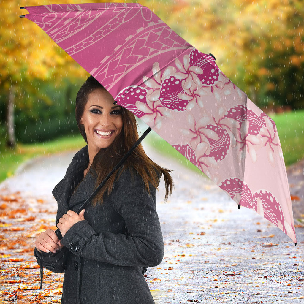 Heiva i Tahiti Umbrella Tahitian Tiare Maori Cowrie Lei Pink LT14 - Polynesian Pride