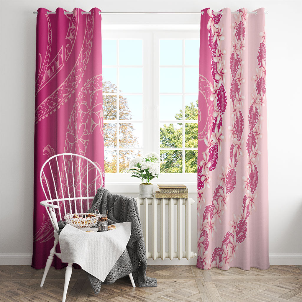 Heiva i Tahiti Window Curtain Tahitian Tiare Maori Cowrie Lei Pink LT14 - Polynesian Pride