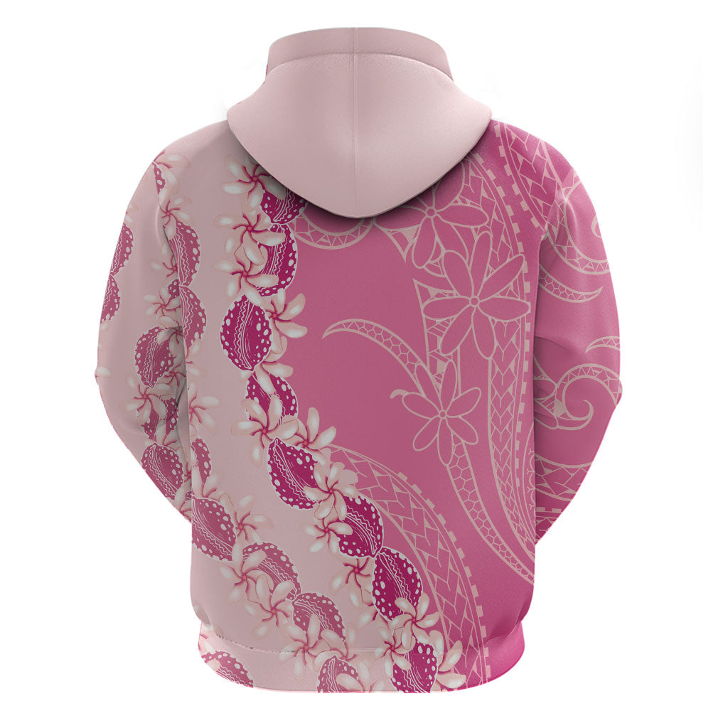 Heiva i Tahiti Zip Hoodie Tahitian Tiare Maori Cowrie Lei Pink LT14 - Polynesian Pride