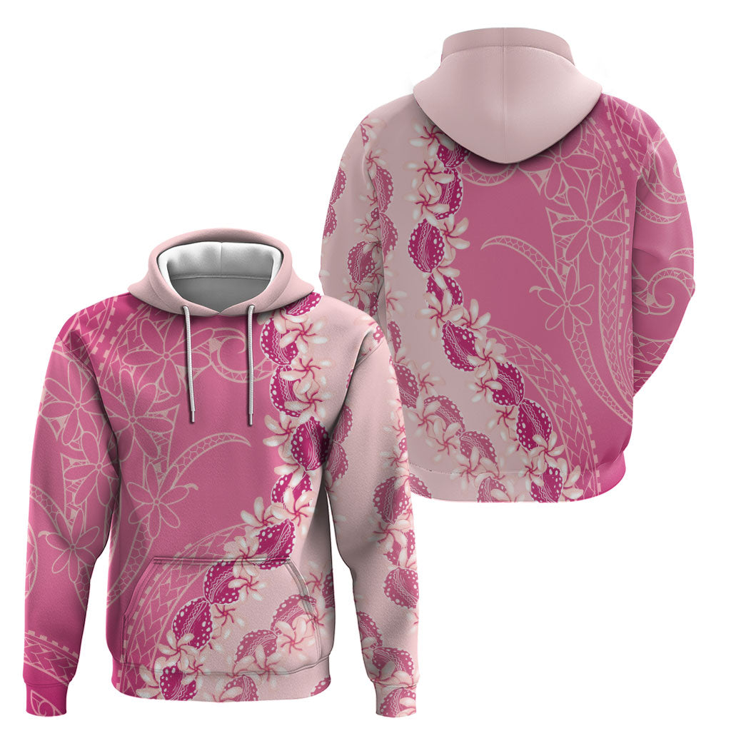 Heiva i Tahiti Zip Hoodie Tahitian Tiare Maori Cowrie Lei Pink LT14 - Polynesian Pride