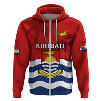 Custom Kiribati Independence Day Hoodie Happy 44th Anniversary Flag Style LT14 Zip Hoodie Red - Polynesian Pride