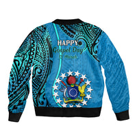 13 March Penrhyn Island Gospel Day Bomber Jacket Cook Islands Tribal Pattern LT14 - Polynesian Pride