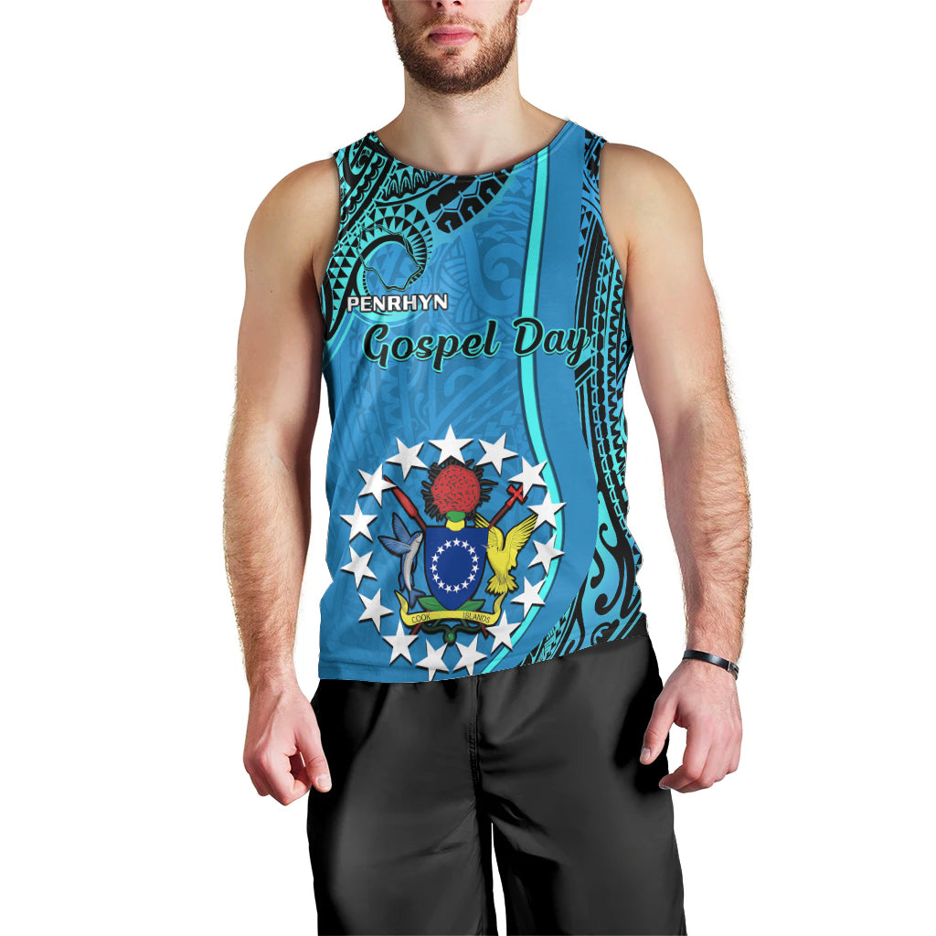 Personalised 13 March Penrhyn Island Gospel Day Men Tank Top Cook Islands Tribal Pattern LT14 - Polynesian Pride