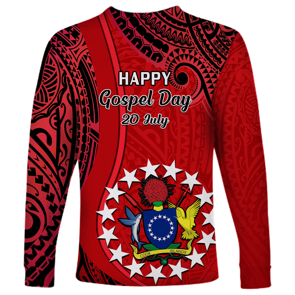 20 July Atiu Island Gospel Day Long Sleeve Shirt Cook Islands Tribal Pattern LT14 - Polynesian Pride