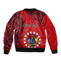 Personalised 20 July Atiu Island Gospel Day Sleeve Zip Bomber Jacket Cook Islands Tribal Pattern LT14 - Polynesian Pride