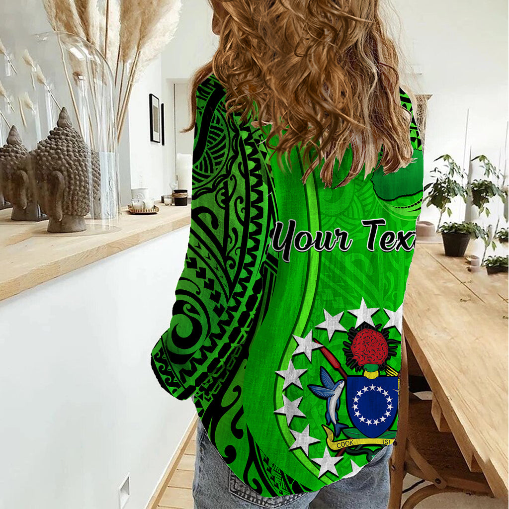Personalised 25 July Rarotonga Island Gospel Day Women Casual Shirt Cook Islands Tribal Pattern LT14 - Polynesian Pride