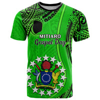 21 July Mitiaro Island Gospel Day T Shirt Cook Islands Tribal Pattern LT14 Green - Polynesian Pride
