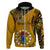 Custom 8 August Manihiki Island Gospel Day Hoodie Cook Islands Tribal Pattern LT14 Zip Hoodie Gold - Polynesian Pride