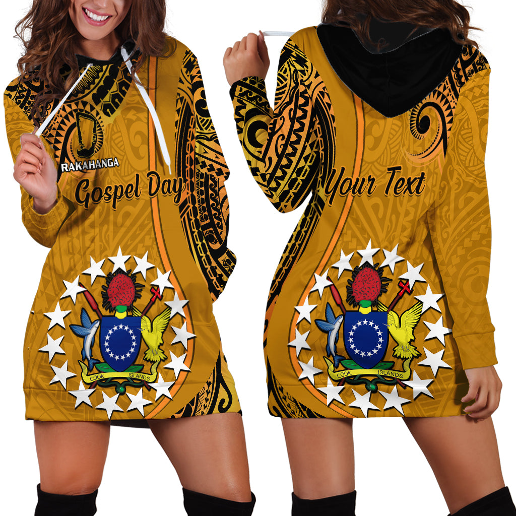 Personalised 15 August Rakahanga Island Gospel Day Hoodie Dress Cook Islands Tribal Pattern LT14 - Polynesian Pride
