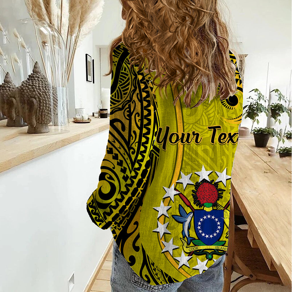 Personalised 27 October Aitutaki Island Gospel Day Women Casual Shirt Cook Islands Tribal Pattern LT14 - Polynesian Pride