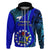 Custom 8 December Pukapuka Island Gospel Day Hoodie Cook Islands Tribal Pattern LT14 Zip Hoodie Blue - Polynesian Pride