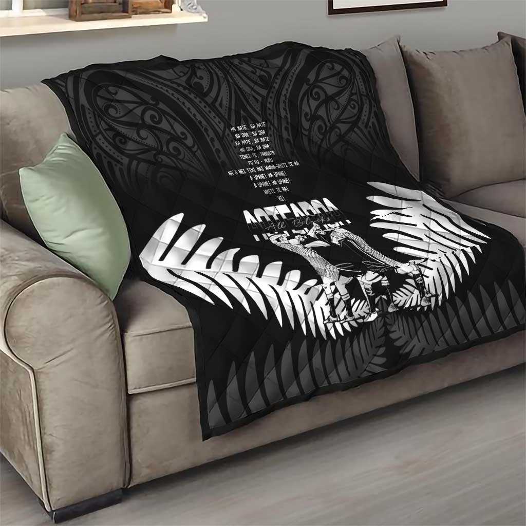New Zealand Silver Fern Rugby Quilt Haka Dance With Aotearoa Maori Pattern