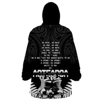 New Zealand Silver Fern Rugby Wearable Blanket Hoodie Haka Dance With Aotearoa Maori Pattern