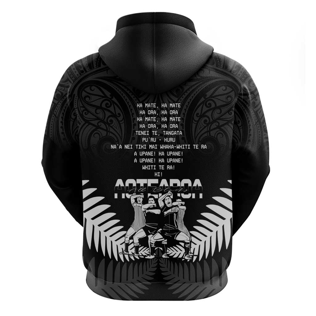 New Zealand Silver Fern Rugby Zip Hoodie Haka Dance With Aotearoa Maori Pattern LT14 - Polynesian Pride