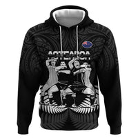 New Zealand Silver Fern Rugby Zip Hoodie Haka Dance With Aotearoa Maori Pattern LT14 Pullover Hoodie Black - Polynesian Pride