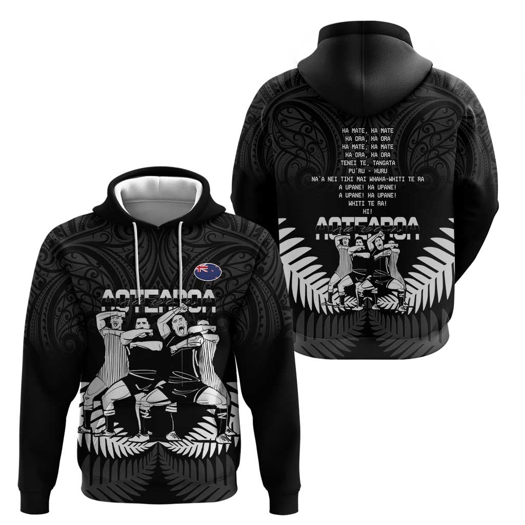 New Zealand Silver Fern Rugby Zip Hoodie Haka Dance With Aotearoa Maori Pattern LT14 - Polynesian Pride