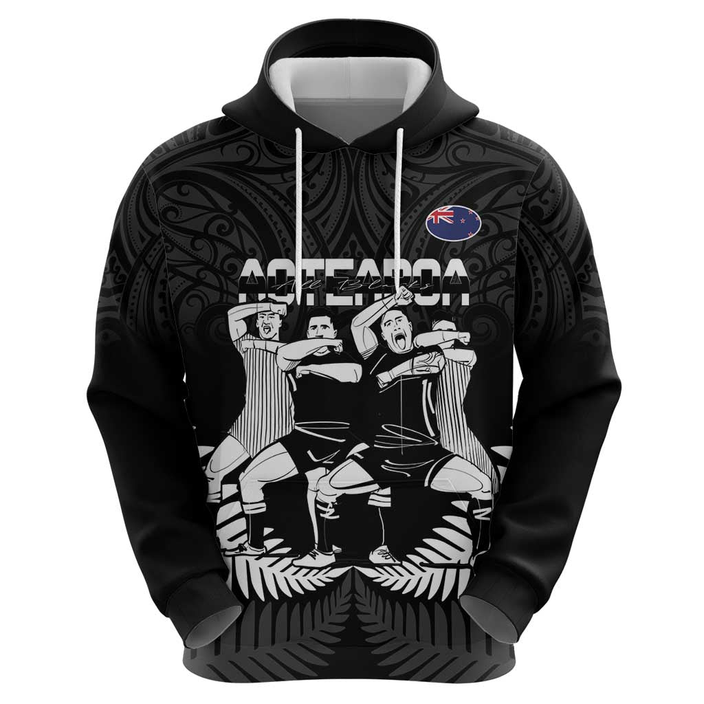 New Zealand Silver Fern Rugby Zip Hoodie Haka Dance With Aotearoa Maori Pattern LT14 - Polynesian Pride