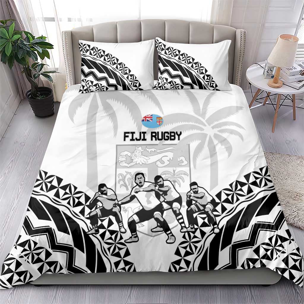 Fiji Tapa Rugby Bedding Set Cibi Dance With Fijian Pattern