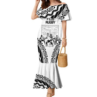 Fiji Tapa Rugby Family Matching Mermaid Dress and Hawaiian Shirt Cibi Dance With Fijian Pattern