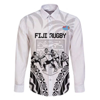 Fiji Tapa Rugby Family Matching Off The Shoulder Long Sleeve Dress and Hawaiian Shirt Cibi Dance With Fijian Pattern