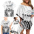 Fiji Tapa Rugby Family Matching Off Shoulder Short Dress and Hawaiian Shirt Cibi Dance With Fijian Pattern