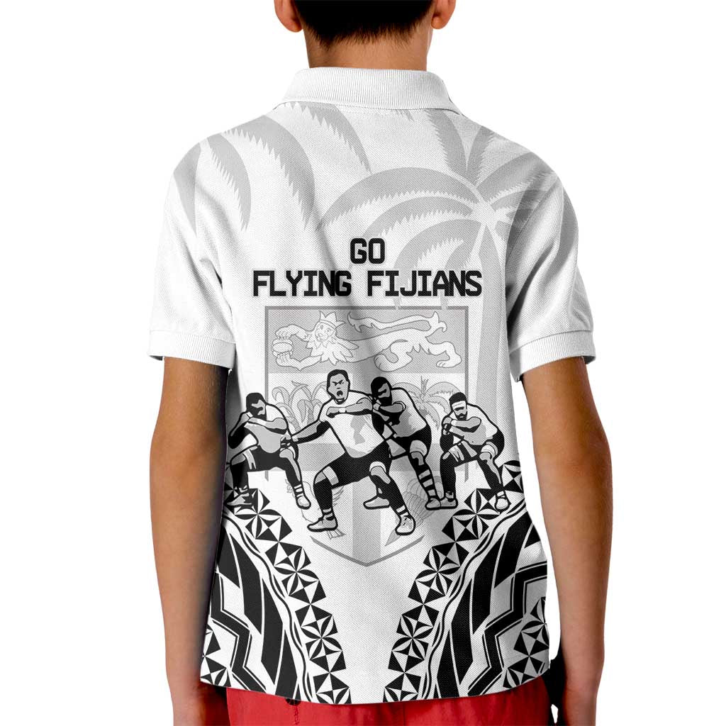 Fiji Tapa Rugby Kid Polo Shirt Cibi Dance With Fijian Pattern