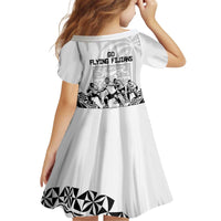 Fiji Tapa Rugby Kid Short Sleeve Dress Cibi Dance With Fijian Pattern