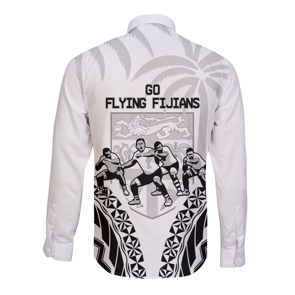 Fiji Tapa Rugby Long Sleeve Button Shirt Cibi Dance With Fijian Pattern