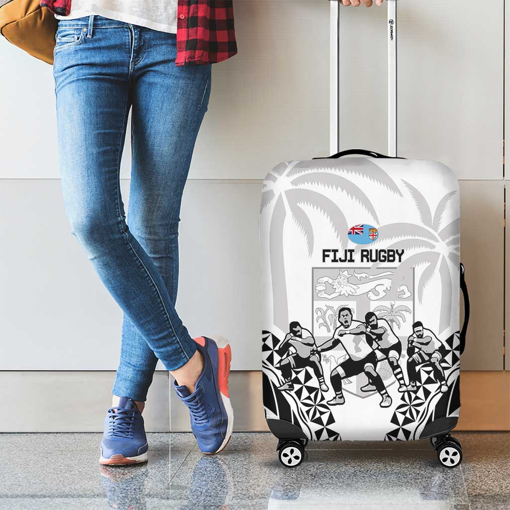 Fiji Tapa Rugby Luggage Cover Cibi Dance With Fijian Pattern