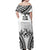 Fiji Tapa Rugby Off Shoulder Maxi Dress Cibi Dance With Fijian Pattern