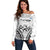 Fiji Tapa Rugby Off Shoulder Sweater Cibi Dance With Fijian Pattern